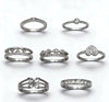 Alloy Geometric Ring Set With Heart And Butterfly Designs Polished Finish And Sparkling Diamond Details For Layered Fashion Styling