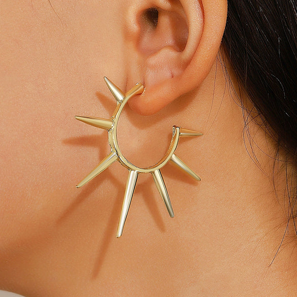 Alloy Geometric Rivet Electroplated Women's Gothic Punk Hiphop Earrings
