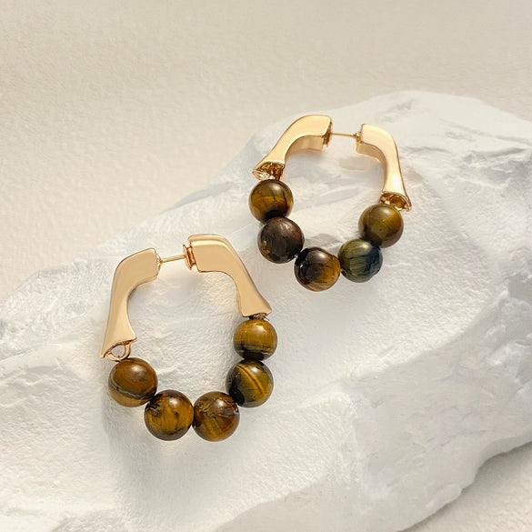 Alloy Geometric Round Bead Manual Design Women's Earrings