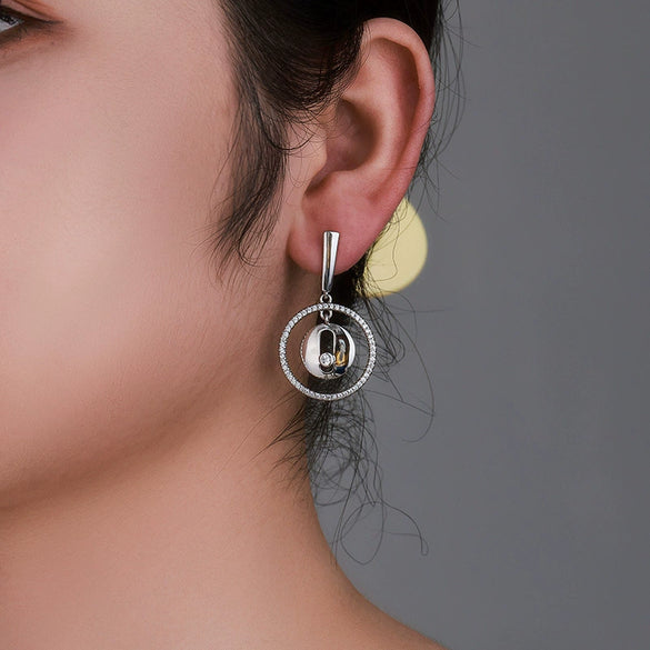 Alloy Geometric Round D Shaped Electroplated Earrings For Women