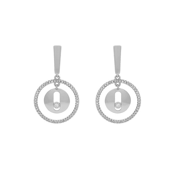 Alloy Geometric Round D Shaped Electroplated Earrings For Women