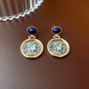 Alloy Geometric Round Earrings With Electroplating Treatment
