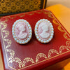 Alloy Geometric Round Earrings With Electroplating Treatment