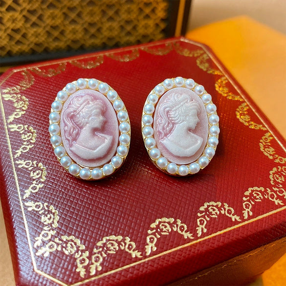 Alloy Geometric Round Earrings With Electroplating Treatment