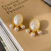 Alloy Geometric Round Earrings With Electroplating Treatment