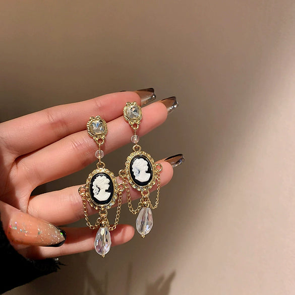 Alloy Geometric Round Earrings With Electroplating Treatment