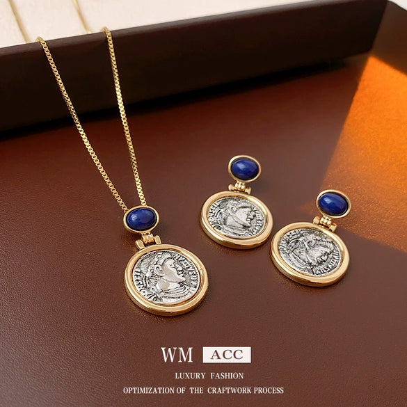 Alloy Geometric Round Earrings With Electroplating Treatment