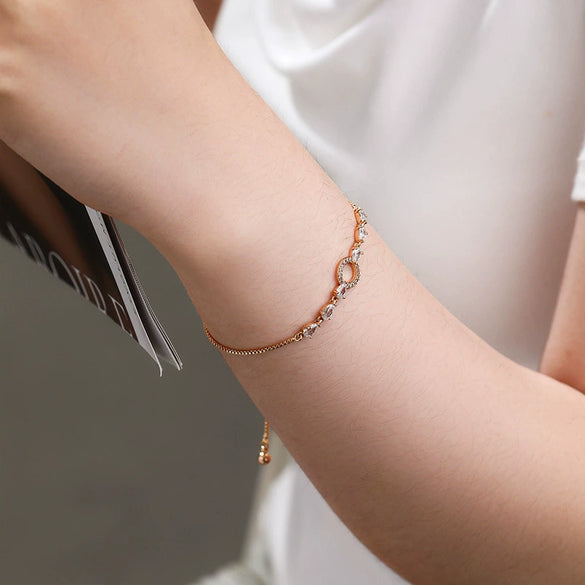 Alloy Geometric Round Electroplating Simple Pull Women's Bracelet