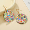 Alloy Geometric Round Handmade Earrings For Women