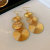 Alloy Geometric Round Mosquito Coil Interlocking Ear Hooks Light Luxury Style Earrings For Women