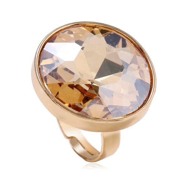 Alloy Geometric Round Opening Adjustable Women's Diamond Ring