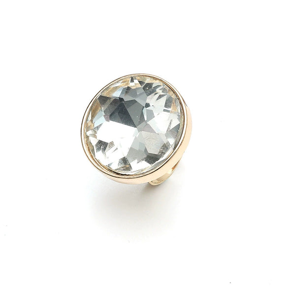 Alloy Geometric Round Opening Adjustable Women's Diamond Ring