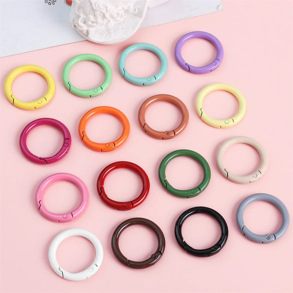 Alloy Geometric Round Spray Painted Mobile Phone Chain Key Chain Hook Buckle Ring
