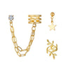 Alloy Geometric Round Star Long Chain Electroplated Women's Ear Clip Earrings