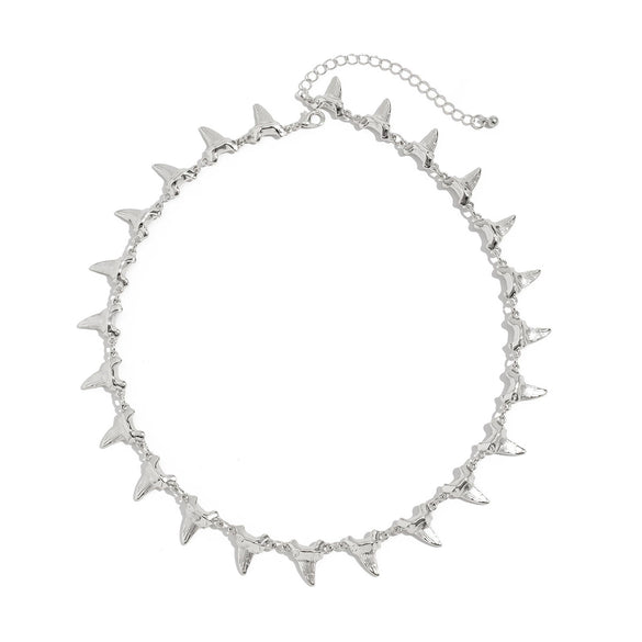 Alloy Geometric Shark Teeth Handmade Men's Necklace And Bracelet