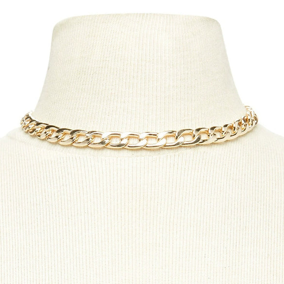 Alloy Geometric Short Thick Chain Necklace With Electroplating For Women
