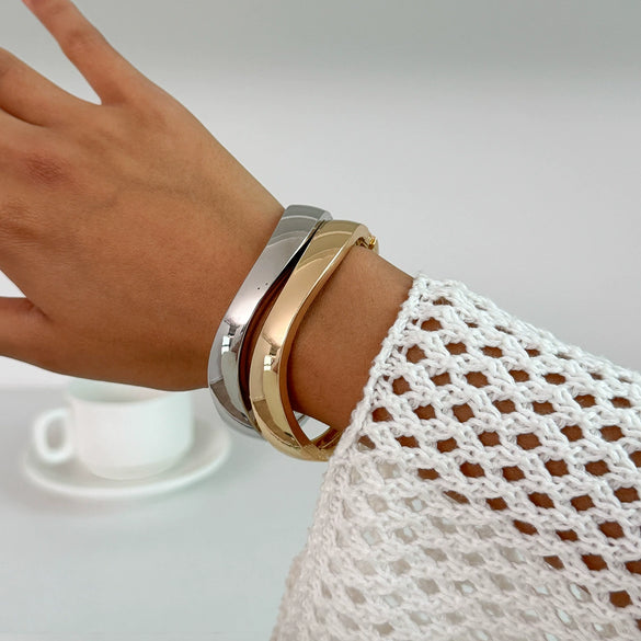 Alloy Geometric Simple Electroplated Bracelet Set