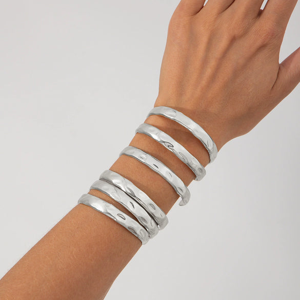 Alloy Geometric Simple Electroplated Bracelet Set