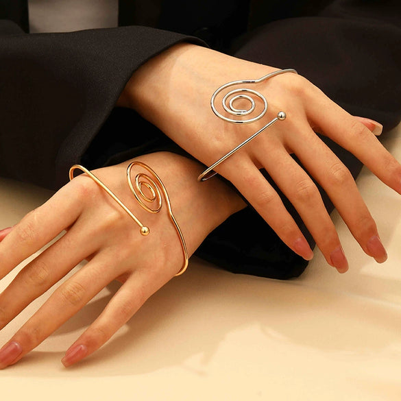 Alloy Geometric Simple Opening Bracelet Ring Jewelry With Electroplating