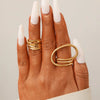 Alloy Geometric Simple Opening Bracelet Ring Jewelry With Electroplating