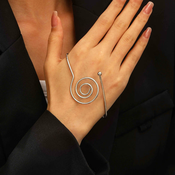 Alloy Geometric Simple Opening Bracelet Ring Jewelry With Electroplating