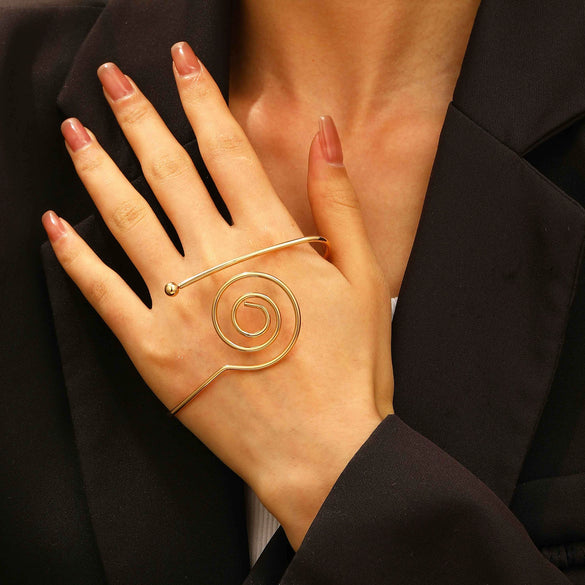 Alloy Geometric Simple Opening Bracelet Ring Jewelry With Electroplating