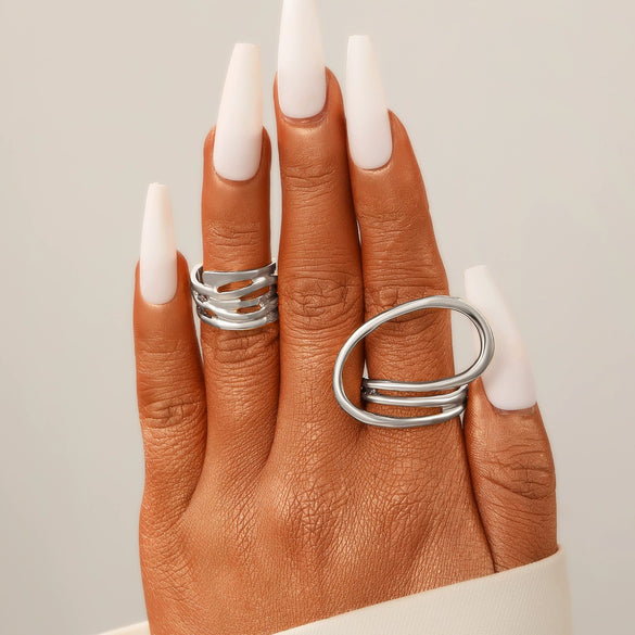 Alloy Geometric Simple Opening Bracelet Ring Jewelry With Electroplating