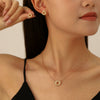 Alloy Geometric Simple Style Earrings And Necklace Set With Circle Pendant And Regular Chain Electroplated For Women