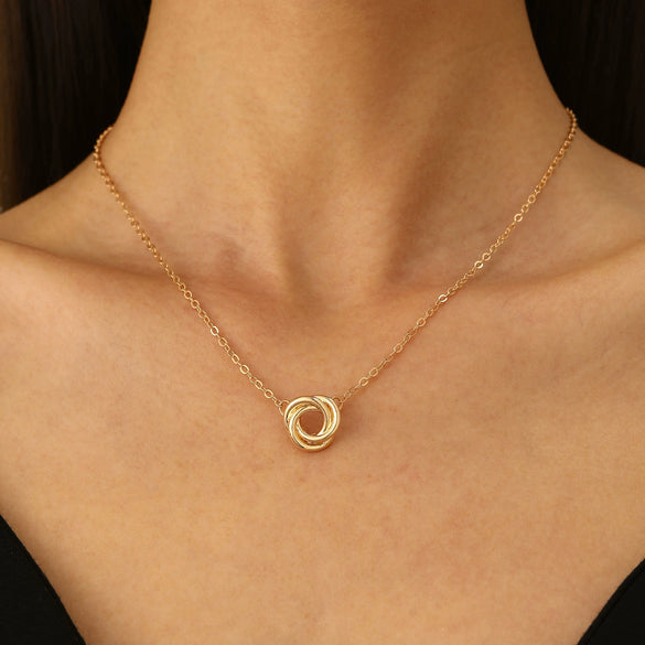 Alloy Geometric Simple Style Earrings And Necklace Set With Circle Pendant And Regular Chain Electroplated For Women