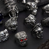 Alloy Geometric Skull Ghost Head Gem Men's Ring With Electroplating Retro Punk Style