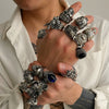 Alloy Geometric Skull Ghost Head Gem Men's Ring With Electroplating Retro Punk Style