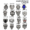 Alloy Geometric Skull Ghost Head Gem Men's Ring With Electroplating Retro Punk Style