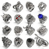 Alloy Geometric Skull Ghost Head Gem Men's Ring With Electroplating Retro Punk Style
