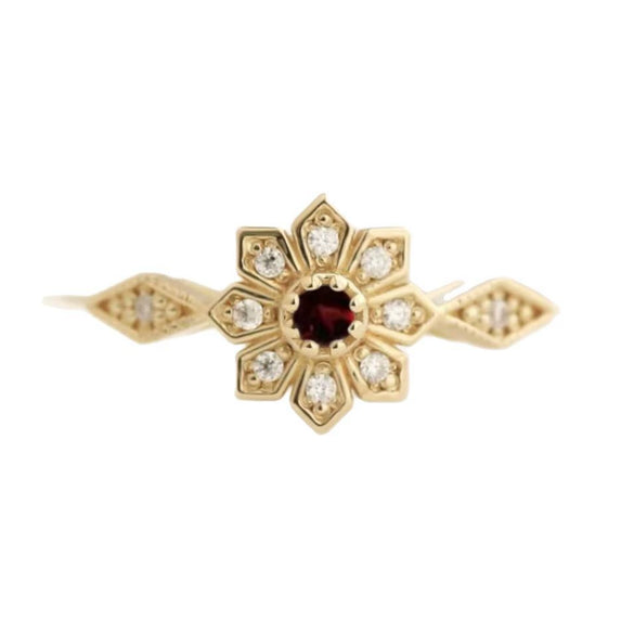 Alloy Geometric Snowflake And Sunflower Women's Ring With Electroplating Simple Fashion Ins Style