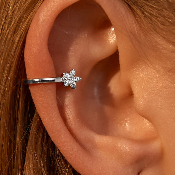 Alloy Geometric Snowflake Hollow Rhinestone Diamond Earrings For Women