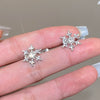 Alloy Geometric Snowflake Hollow Rhinestone Diamond Earrings For Women