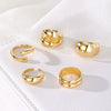 Alloy Geometric Spherical Opening Ring Electroplated