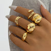 Alloy Geometric Spherical Opening Ring Electroplated