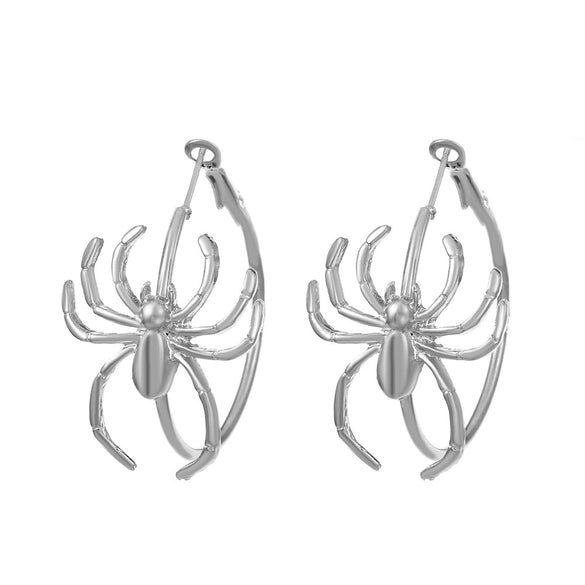 Alloy Geometric Spider Earrings Electroplated For Women Retro Fashion Dark Funny