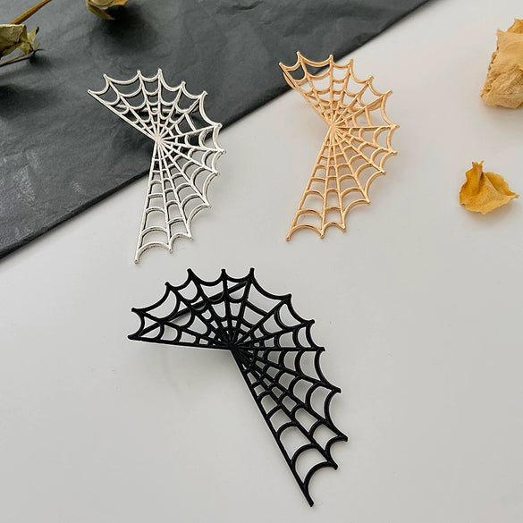 Alloy Geometric Spider Web Ear Bone Clip Earrings Electroplating Dark Style Exaggerated Sexy Hot Punk For Women