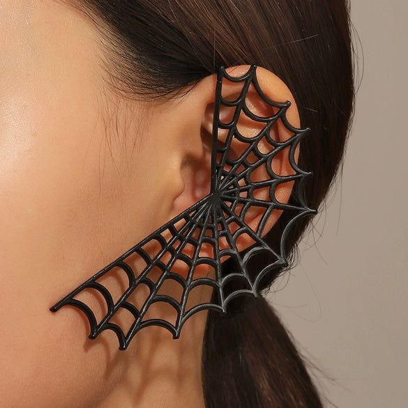 Alloy Geometric Spider Web Ear Bone Clip Earrings Electroplating Dark Style Exaggerated Sexy Hot Punk For Women