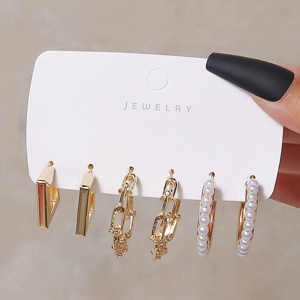Alloy Geometric Spiral Electroplated Women's Earrings Set