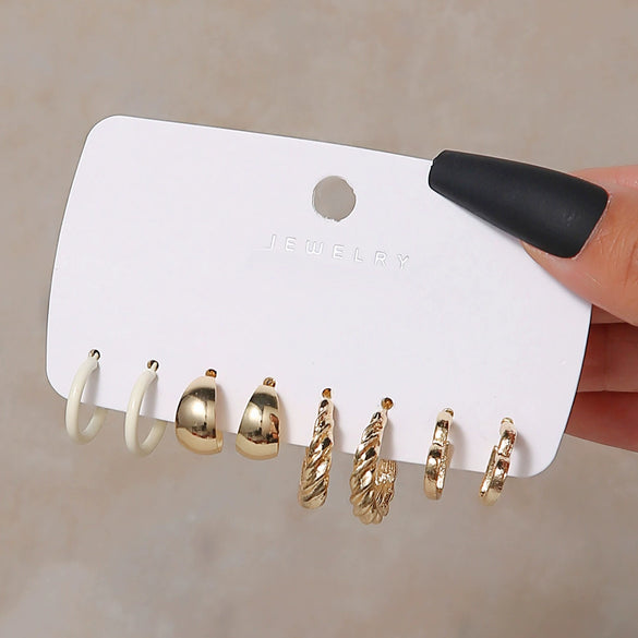 Alloy Geometric Spiral Electroplated Women's Earrings Set
