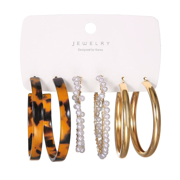 Alloy Geometric Spiral Electroplated Women's Earrings Set