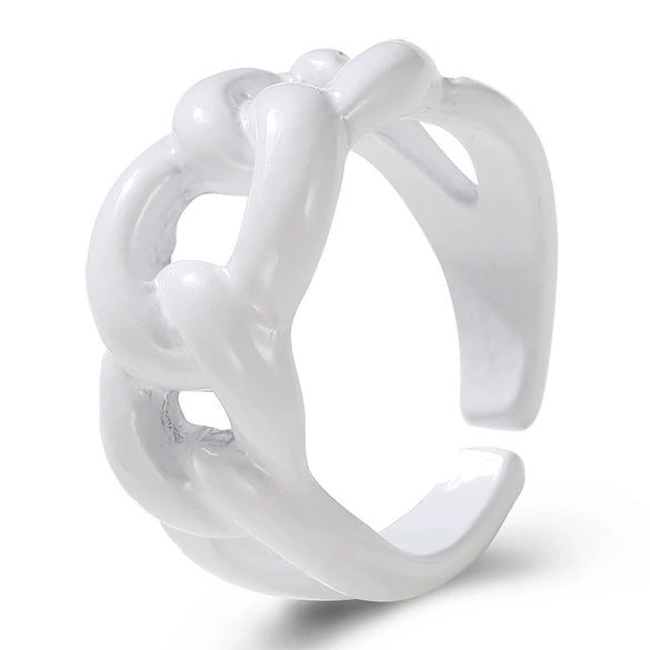 Alloy Geometric Spray Painted Silver Plated Fashion Ring For Women
