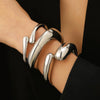 Alloy Geometric Spring Opening Bracelet Female Punk Style Electroplated
