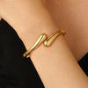 Alloy Geometric Spring Opening Bracelet Female Punk Style Electroplated
