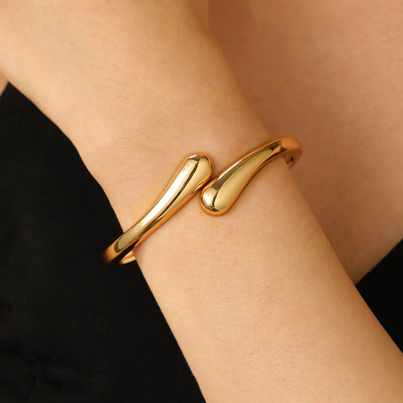 Alloy Geometric Spring Opening Bracelet Female Punk Style Electroplated