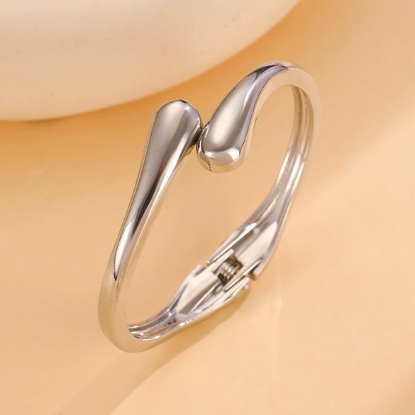 Alloy Geometric Spring Opening Bracelet Female Punk Style Electroplated