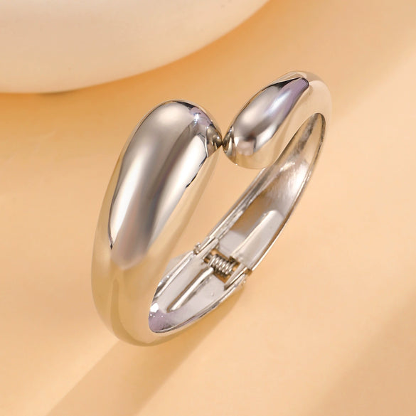 Alloy Geometric Spring Opening Bracelet Female Punk Style Electroplated